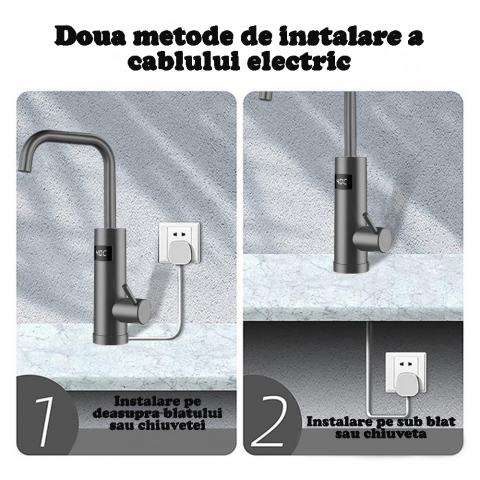 Robinet Electric Instant 3200W cu Afisaj LED, Rotire 360° si Corp din Otel Inoxidabil [5]