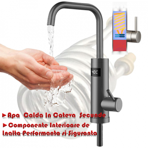 Robinet Electric Instant 3200W cu Afisaj LED, Rotire 360° si Corp din Otel Inoxidabil [3]