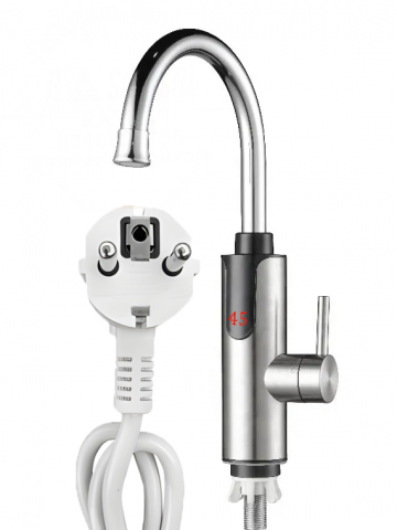 Robinet Instant Apa Calda 3300W, Afisaj LED Digital, Incalzire Rapida in 3 Secunde, Otel Inoxidabil, Rotativ 360°, Apa Calda si Rece [1]