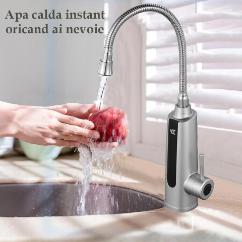 Robinet Instant apa calda, Incalzire instantanee, Apa calda si rece in 3 secunde, cu afisaj digital LED,3200W, Corp ABS [3]