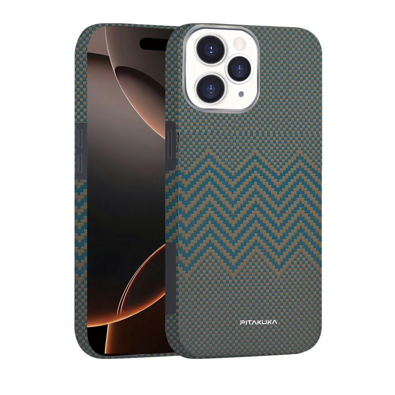 Husa Aramid PTK iPhone 16 Pro Max, Kevlar Fiber, cu MagSafe, Twill Gold [1]