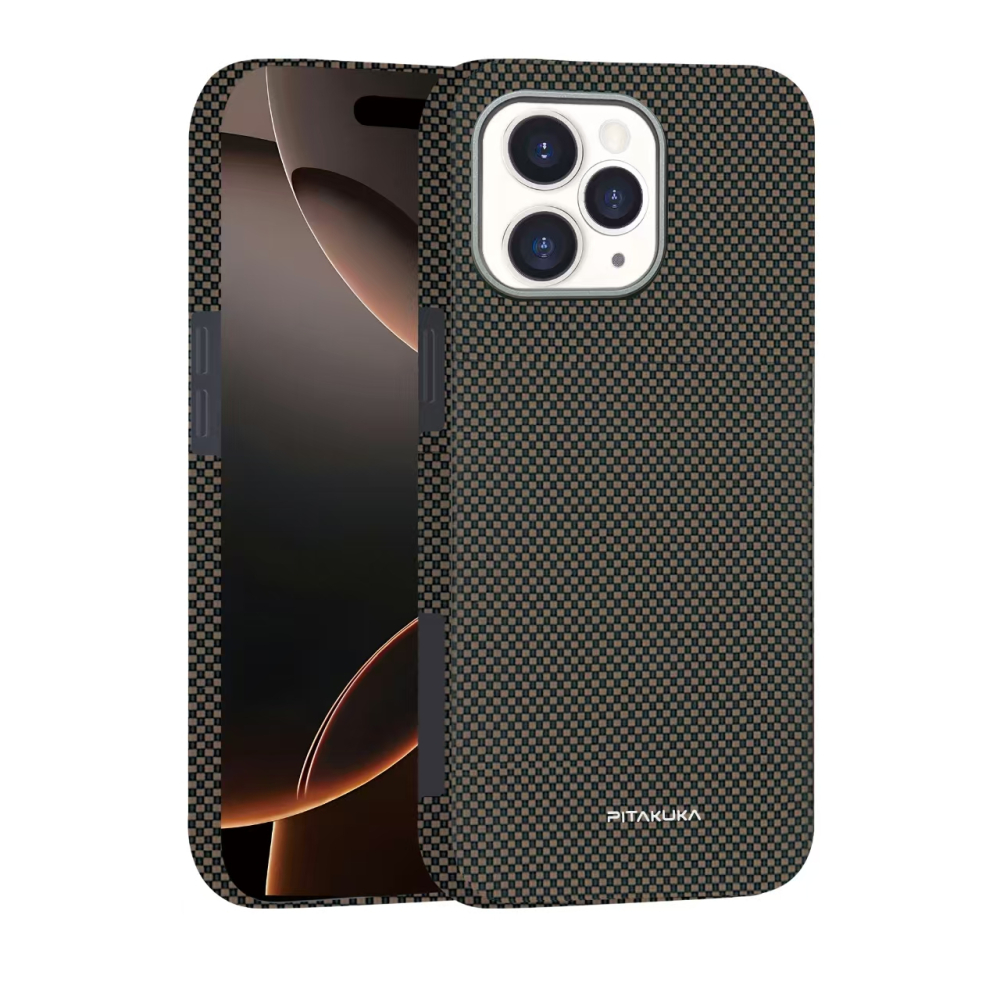 Husa Aramid PTK iPhone 16 Pro Max, Kevlar Fiber, cu MagSafe, Woven Brown [1]