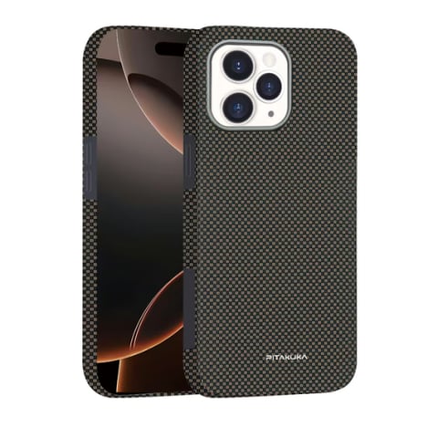 iPhone 16 Pro - Husa Aramid PTK iPhone 16 Pro, Kevlar Fiber, cu MagSafe, Woven Brown