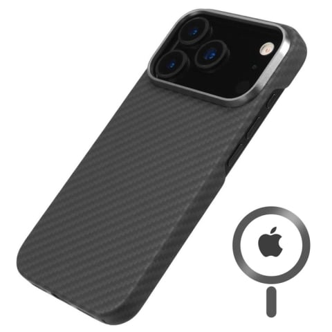 Huse Telefoane - Husa Kevlar iPhone 17 Pro Max, Aramid Fiber, MagSafe UltraThin, Neagra