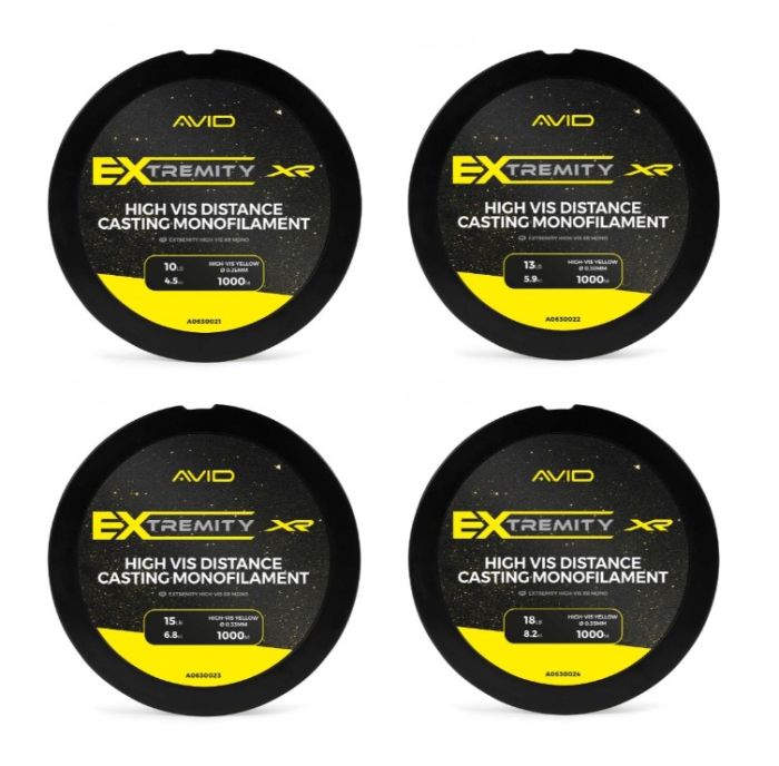 FIR MONOFILAMENT AVID CARP EXTREMITY HI-VIS XR MONO, HIGH-VIS YELLOW, 1000m [3]