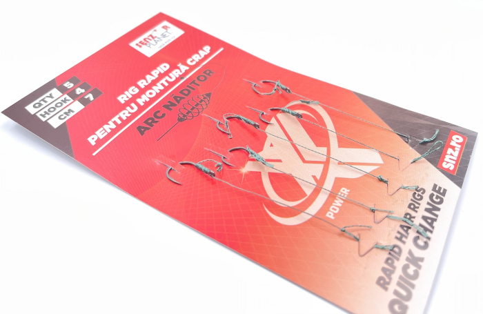 SET 5 RIGURI LEGATE 7cm CARLIG FUDO NR 4 PENTRU MONTURA CRAP CU ARC NADITOR [2]