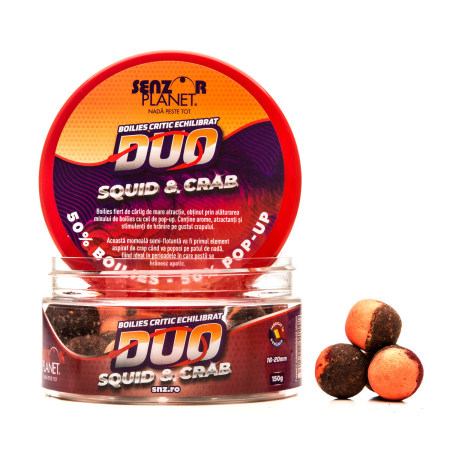Boilies & Solubile - BOILIES PENTRU CARLIG DUO SQUID & CRAB 16-20mm 150g