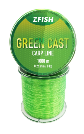Fire Crap - FIR MONOFILAMENT ZFISH GREEN CAST CARP LINE, VERDE, 1000m