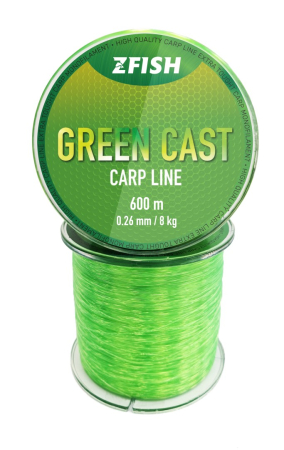 Fire Crap - FIR MONOFILAMENT ZFISH GREEN CAST CARP LINE, VERDE, 600m