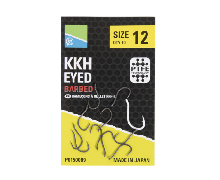 Carlige - CARLIGE PRESTON KKH EYED BARBED, 10buc Nr 12