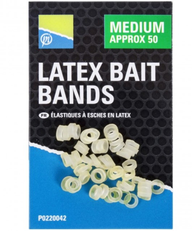 Monturi & Accesorii - INELE ELASTICE PRESTON LATEX BAIT BANDS, CLEAR, 50buc Medium