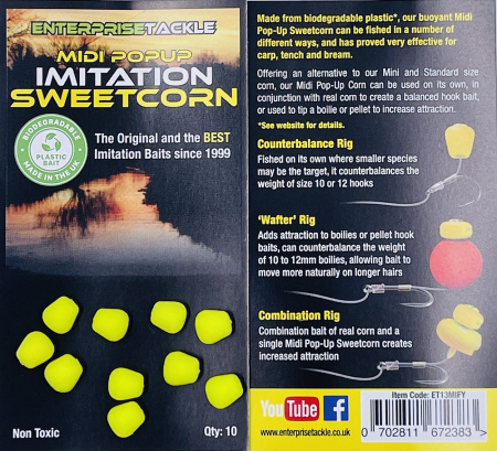 Enterprise Tackle - MIDI POPUP SWEETCORN FLUORO YELLOW 10buc