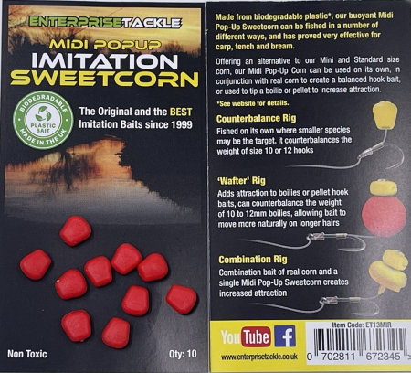Enterprise Tackle - MIDI POPUP SWEETCORN RED 10buc