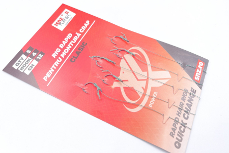 Accesorii monturi crap - SET 5 RIGURI LEGATE 12cm CARLIG FUDO NR 4 PENTRU MONTURA CRAP CLASICA