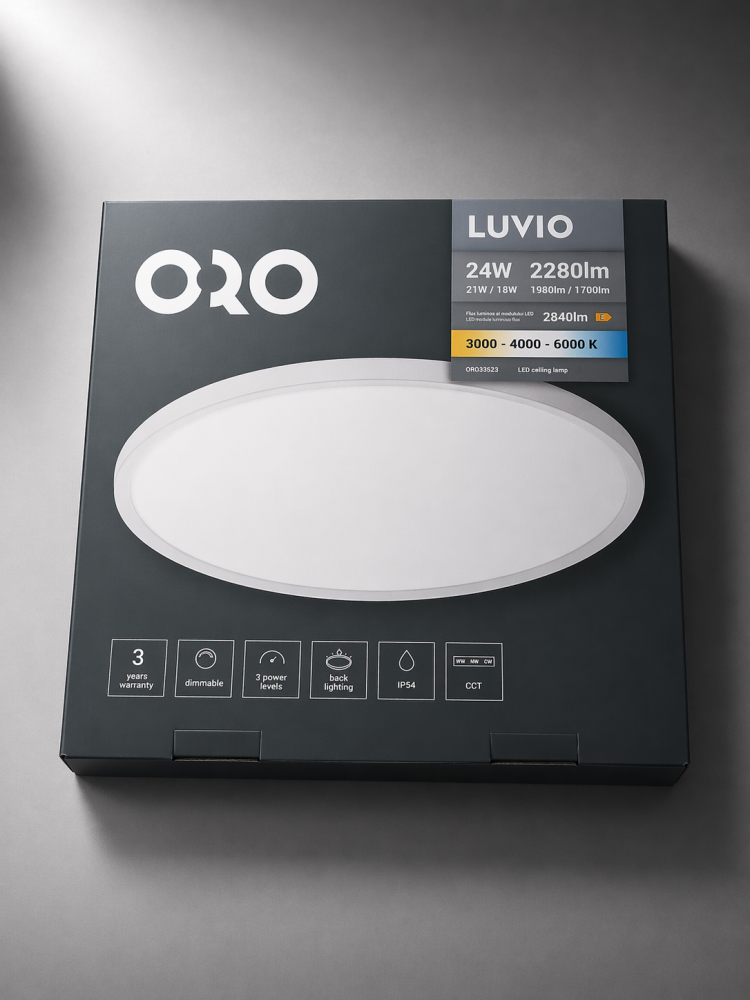 Plafonieră LED ORO LUVIO 24W Dimabilă IP54 [5]
