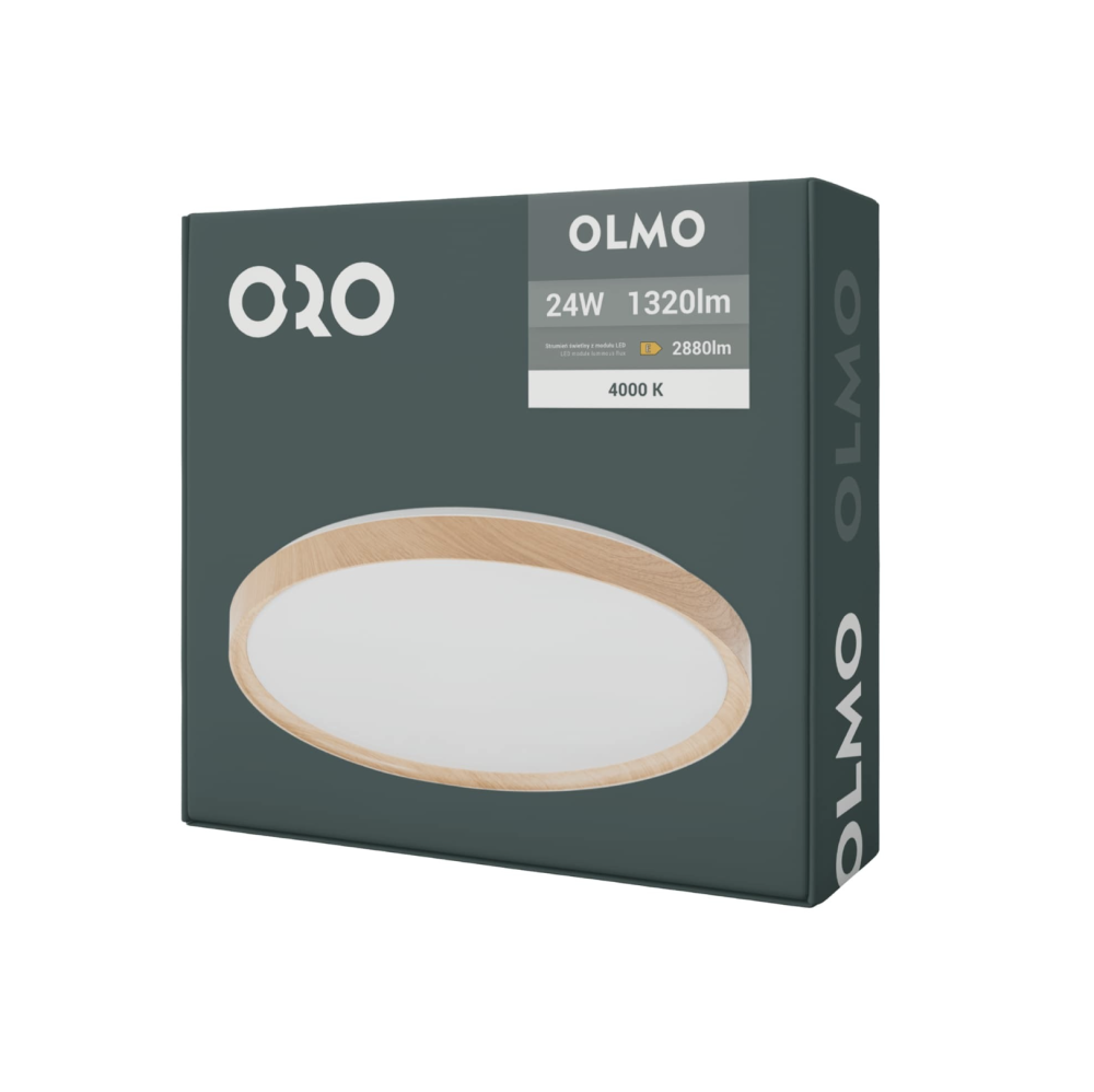 Plafonieră LED ORO OLMO 24W, lumină 4000K, Ø340 mm, design modern lemn [11]