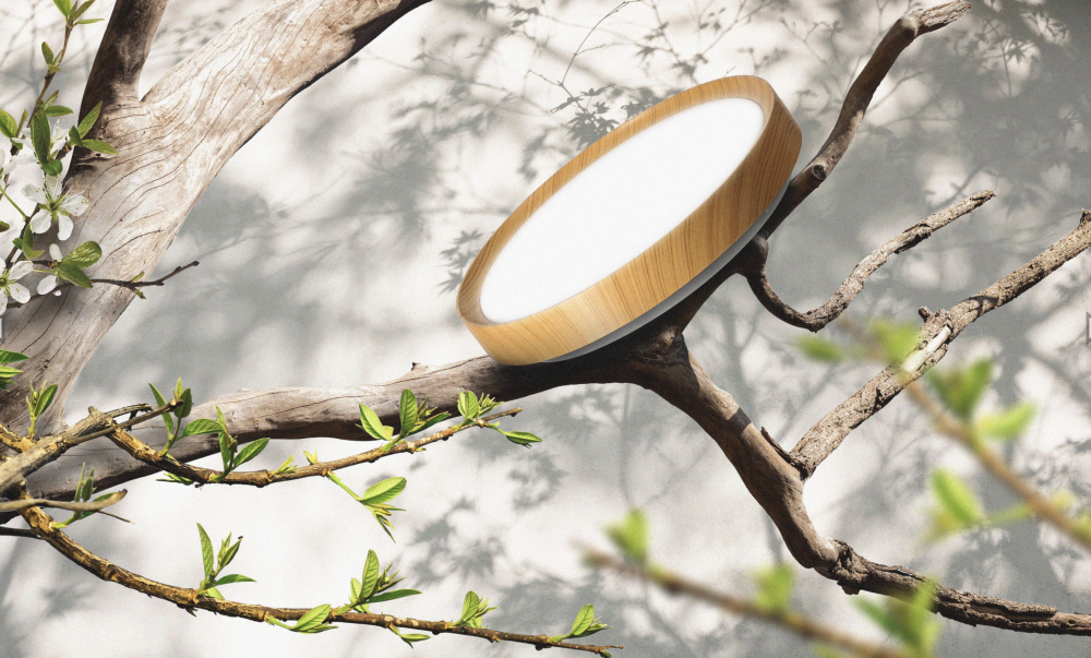 Plafonieră LED ORO OLMO 24W, lumină 4000K, Ø340 mm, design modern lemn [10]