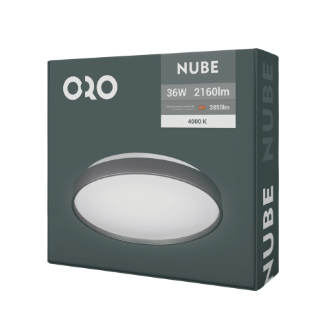 Plafonieră LED 36W ORO NUBE neagra 3850lm 4000K design modern Ø385 mm [1]