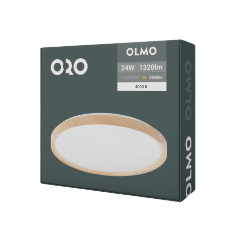 Plafonieră LED ORO OLMO 24W, lumină 4000K, Ø340 mm, design modern lemn [10]