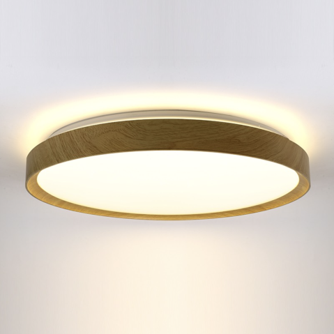 Plafonieră LED ORO OLMO 24W, lumină 4000K, Ø340 mm, design modern lemn [2]