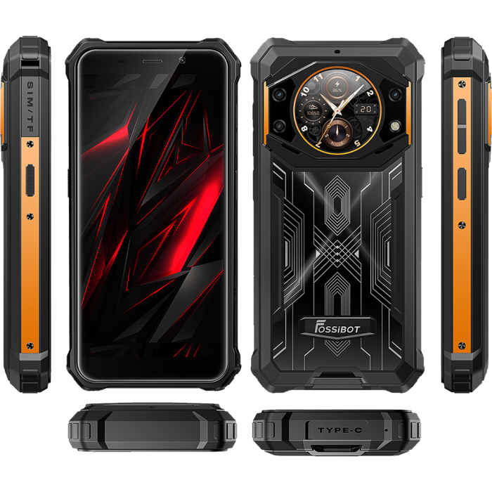 Telefon Fossibot F101 Pro 4G Dual SIM 5.45-inch IPS 8-Core Helio P60 8GB RAM + 128GB 10600mAh NFC IP68/IP69K Android 13 Orange [9]