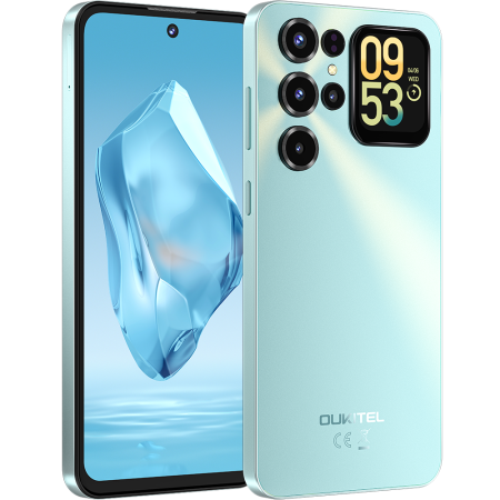 Oukitel - Telefon Oukitel C68 Plus, 4G, Octa-Core, Dual Display 7.2" 120Hz + 1.81" IPS, 16GB RAM 128GB, NFC, 6000mAh, Android 15, Blue