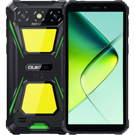 Oukitel - Telefon rugged Oukitel G5, 4G, 6.0" HD+ IPS, Quad-Core, 16GB RAM + 64GB, Lantera Puternica SOS, Android 14, Green