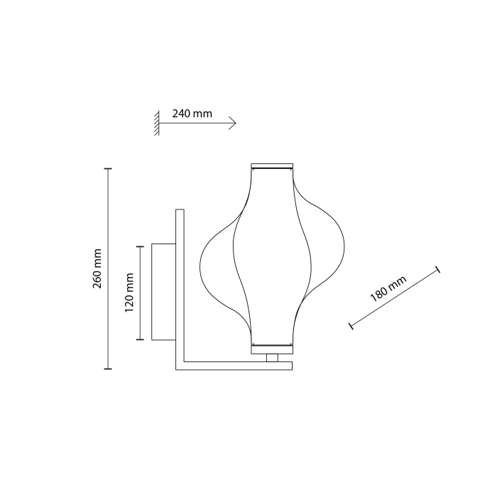 Aplica ELVA LED max 8W LED Alamă 24 cm [6]