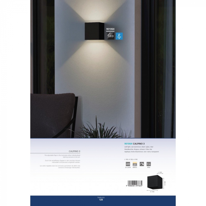 Aplica exterior CALPINO 3 LED 2X2.8W lumina calda [3]
