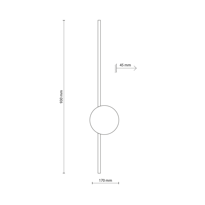 Aplica JAVA  1 x max 2W LED Negru 5 cm [5]