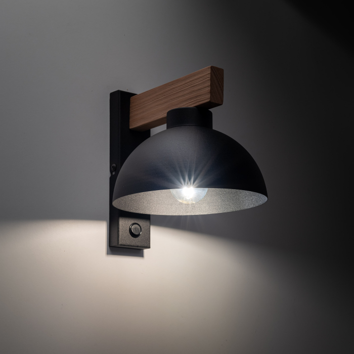 Aplica OSLO E27 1 x max 15W LED Piuliță, Neagră 18 cm [3]