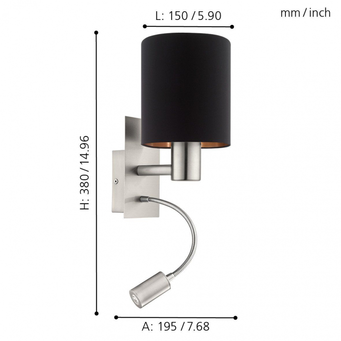 Aplica PASTERI E27, LED 1X40W, 3.8W lumina calda [4]