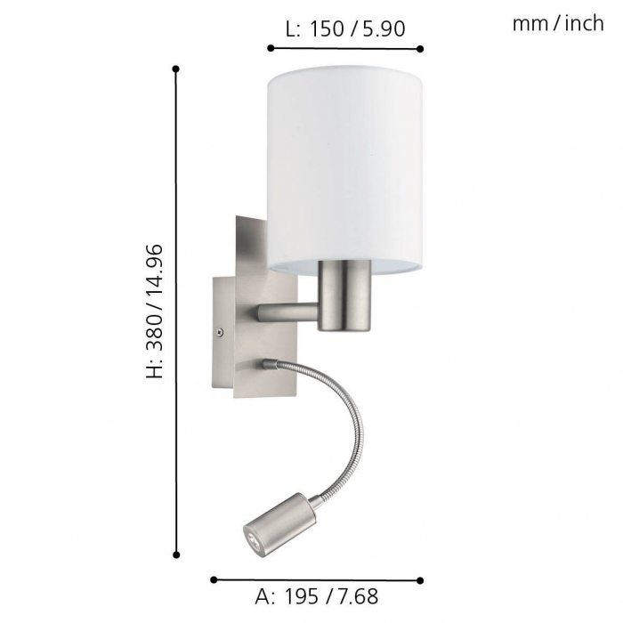 Aplica PASTERI E27, LED 1X40W, 3.8W lumina calda [4]