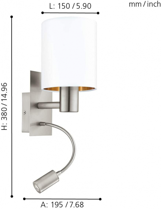 Aplica PASTERI E27, LED 1X40W, 3.8W lumina calda [5]