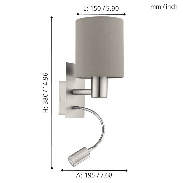 Aplica PASTERI E27, LED 1X40W, 3.8W lumina calda [5]