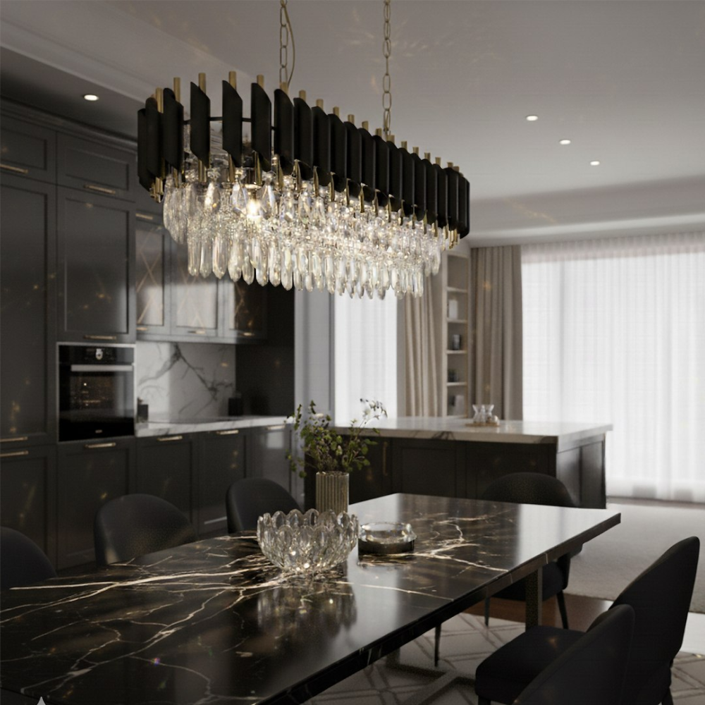 Candelabru CRISTAL Negru Auriu E14 10x10W 78 cm [5]