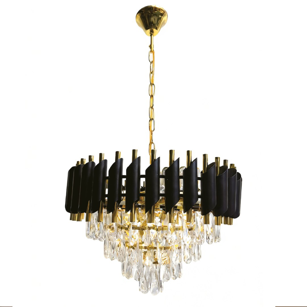 Candelabru Cristal 7xE14 48 cm negru auriu [5]