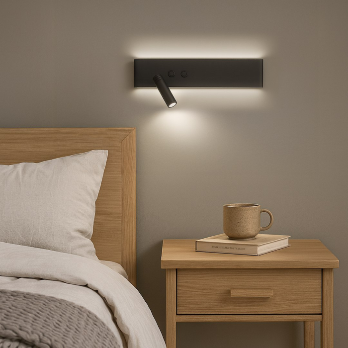 Lampă de perete Resort Negru Stânga 10W + 3W LED 4000K [4]