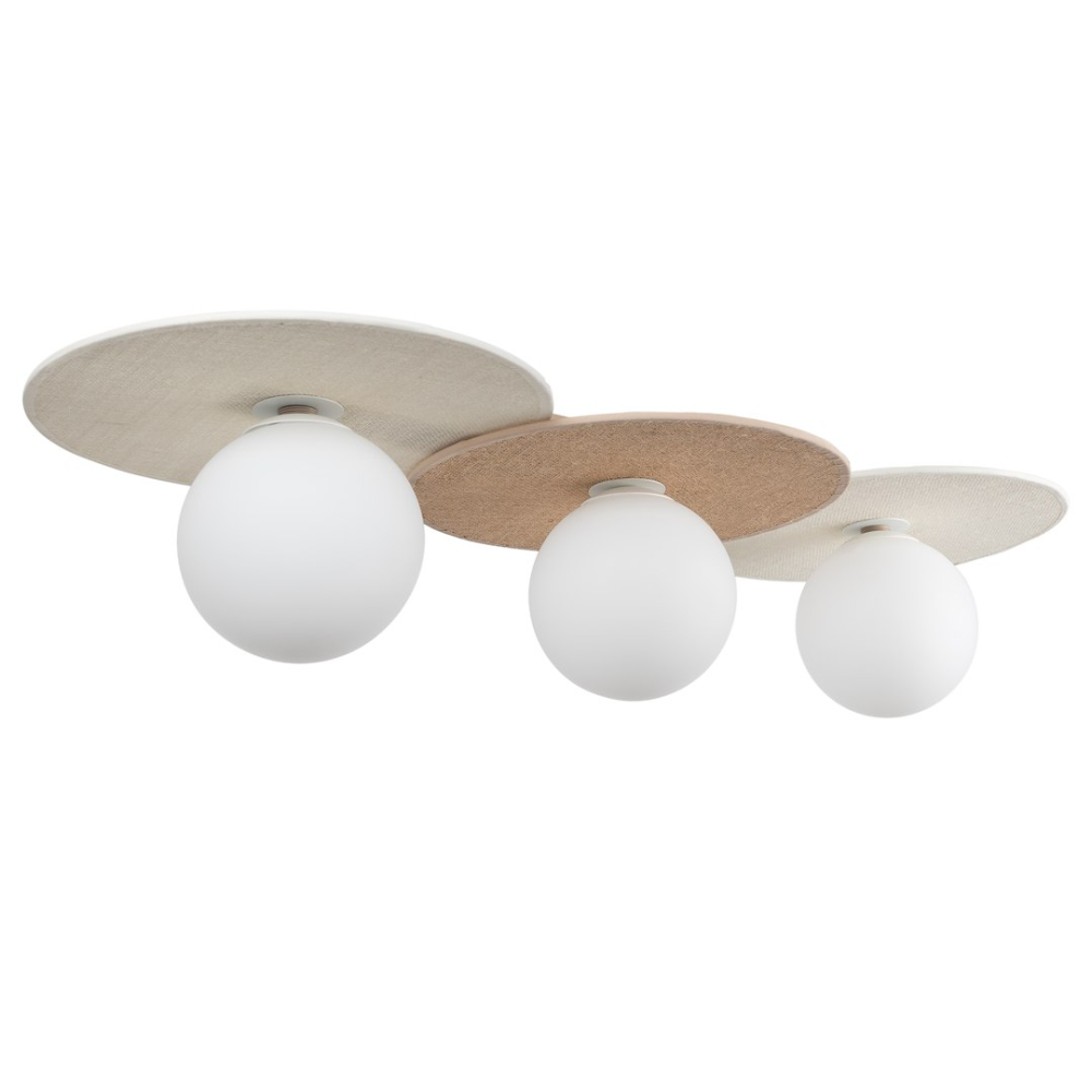 Lampă de tavan Carter 3xE14 Albă + Natural [6]
