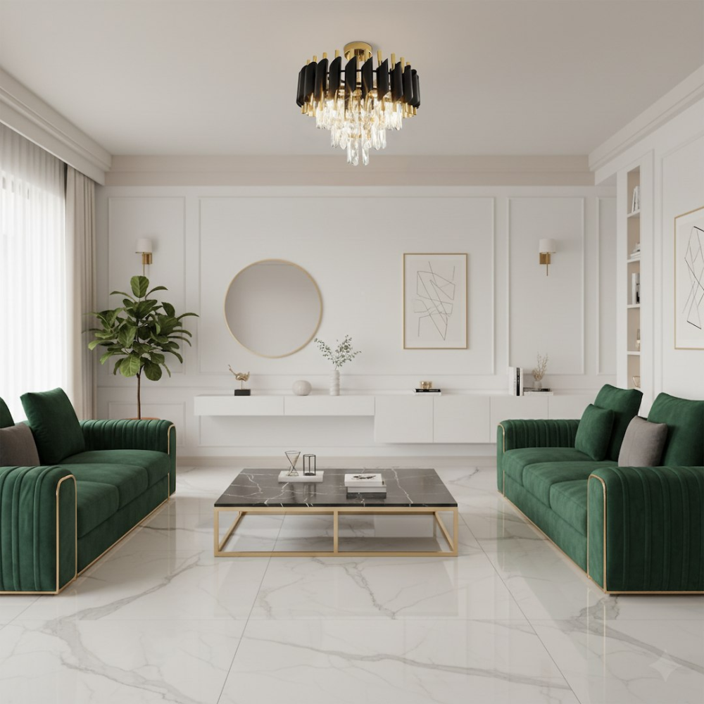 Lampă de tavan Cristal 5xE14 38 cm negru auriu [5]