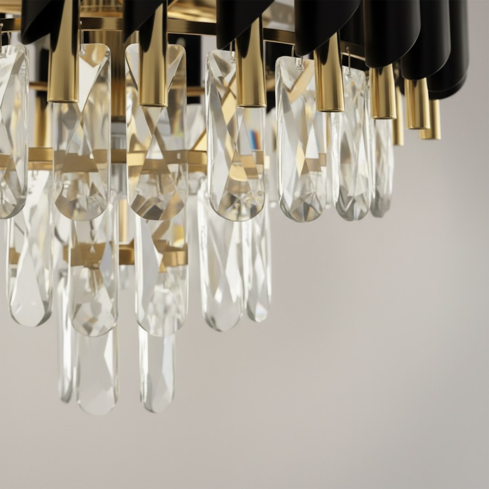 Lampă de tavan Cristal 5xE14 38 cm negru auriu [6]