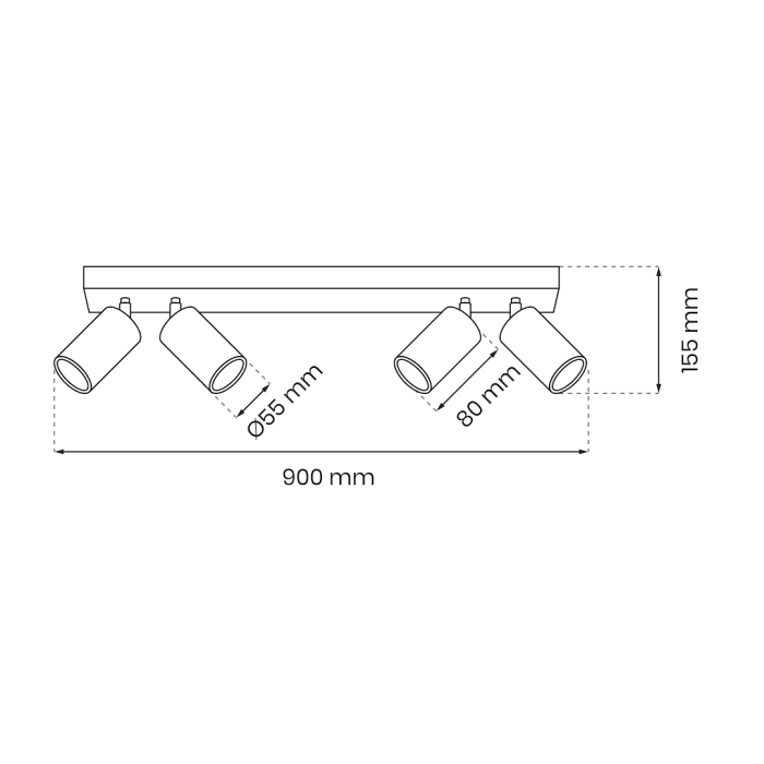 Lampă de tavan HUDSON NEGRU 4xGU10 [5]