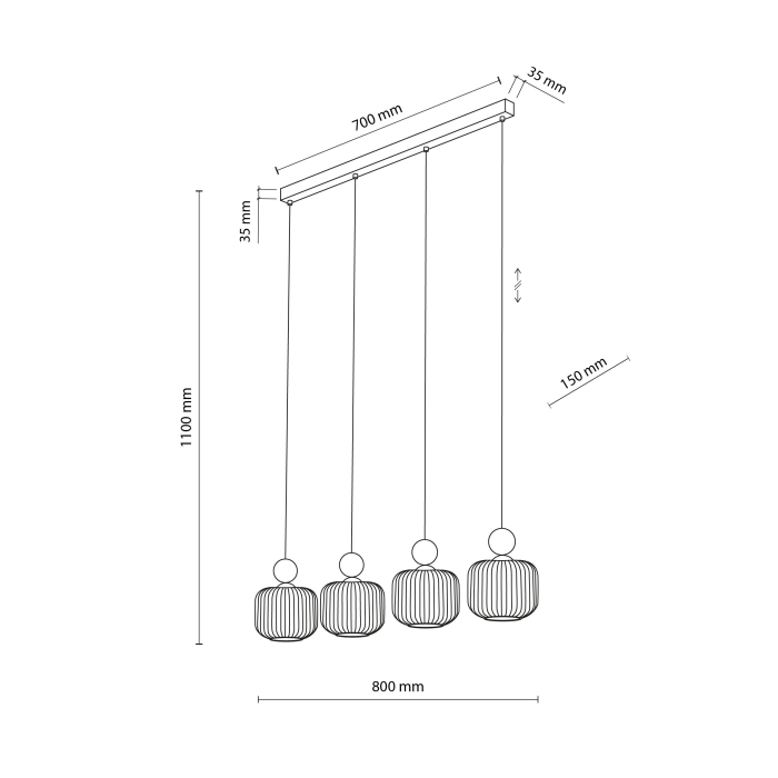 Lampa suspendata BALLO E14 max 10W LED  15 cm [10]