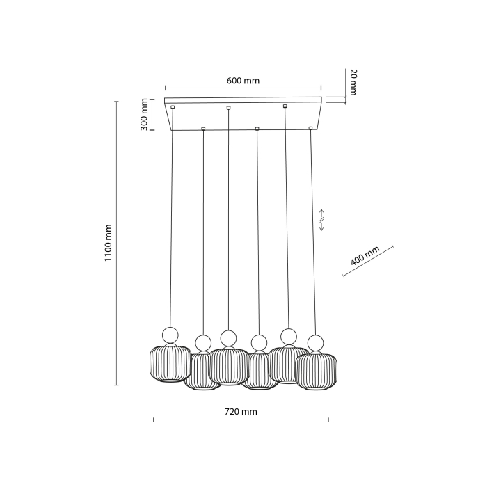 Lampa suspendata BALLO E14 max 10W LED  40 cm [9]