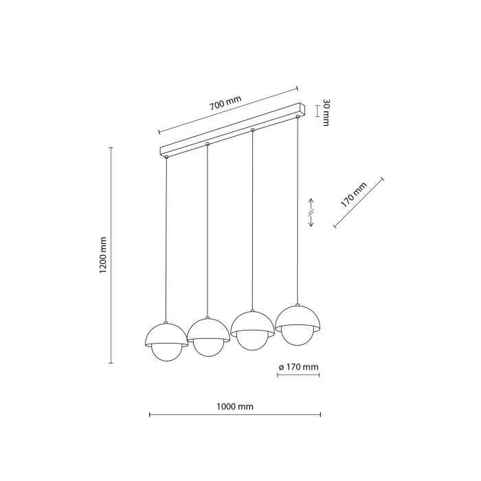 Lampa suspendata BONO G9 4 x max 8W LED Ocru 83 cm [10]