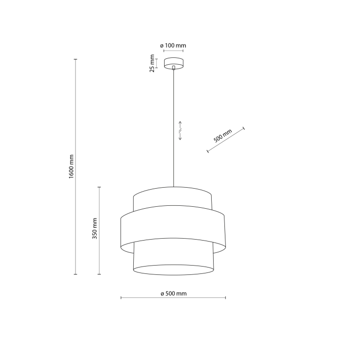 Lampa suspendata CALISTO E27 1 x max 15W LED Negru 50 cm [7]