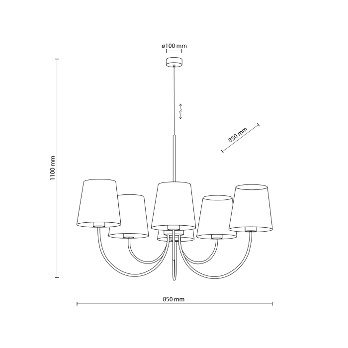 Lustra CANDI E27 max 15W LED  85 cm [8]