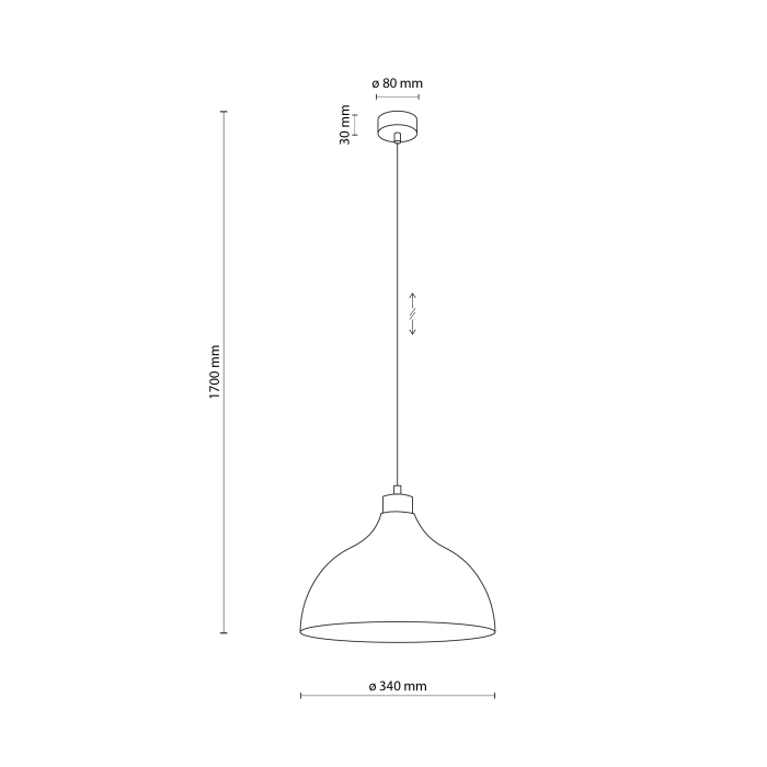 Lampa suspendata CAP E27 1 x max 15W LED Pin 34 cm [10]