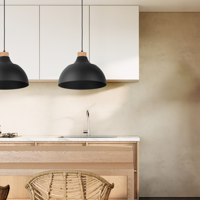 Lampa suspendata CAP E27 1 x max 15W LED Pin, Negru 34 cm [3]