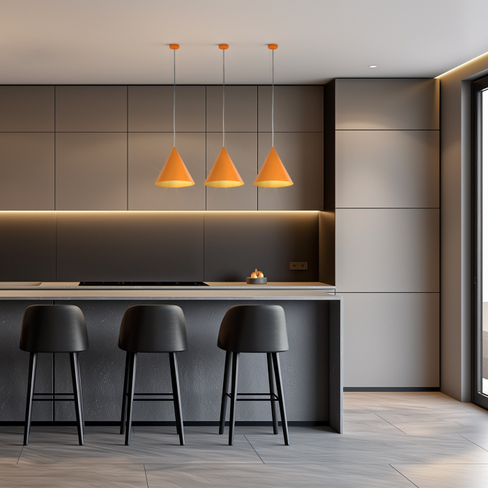 Lampa suspendata CONO E27 1 x max 15W LED Portocală 25 cm [2]